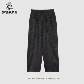 Trousers - Oriental Style, Lightweight Breathable, Classic Chinese Guangdong Black Pearl Gambiered Guangdong Gauze xiangyunsha