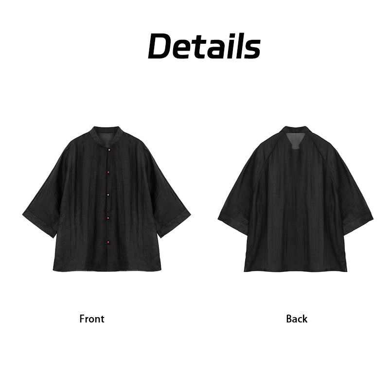 [Ink Jade]Chinese-style Top-Sculpted Fit Gambiered Silk  Guangdong Black Pearl Gambiered Guangdong Gauze xiangyunsha