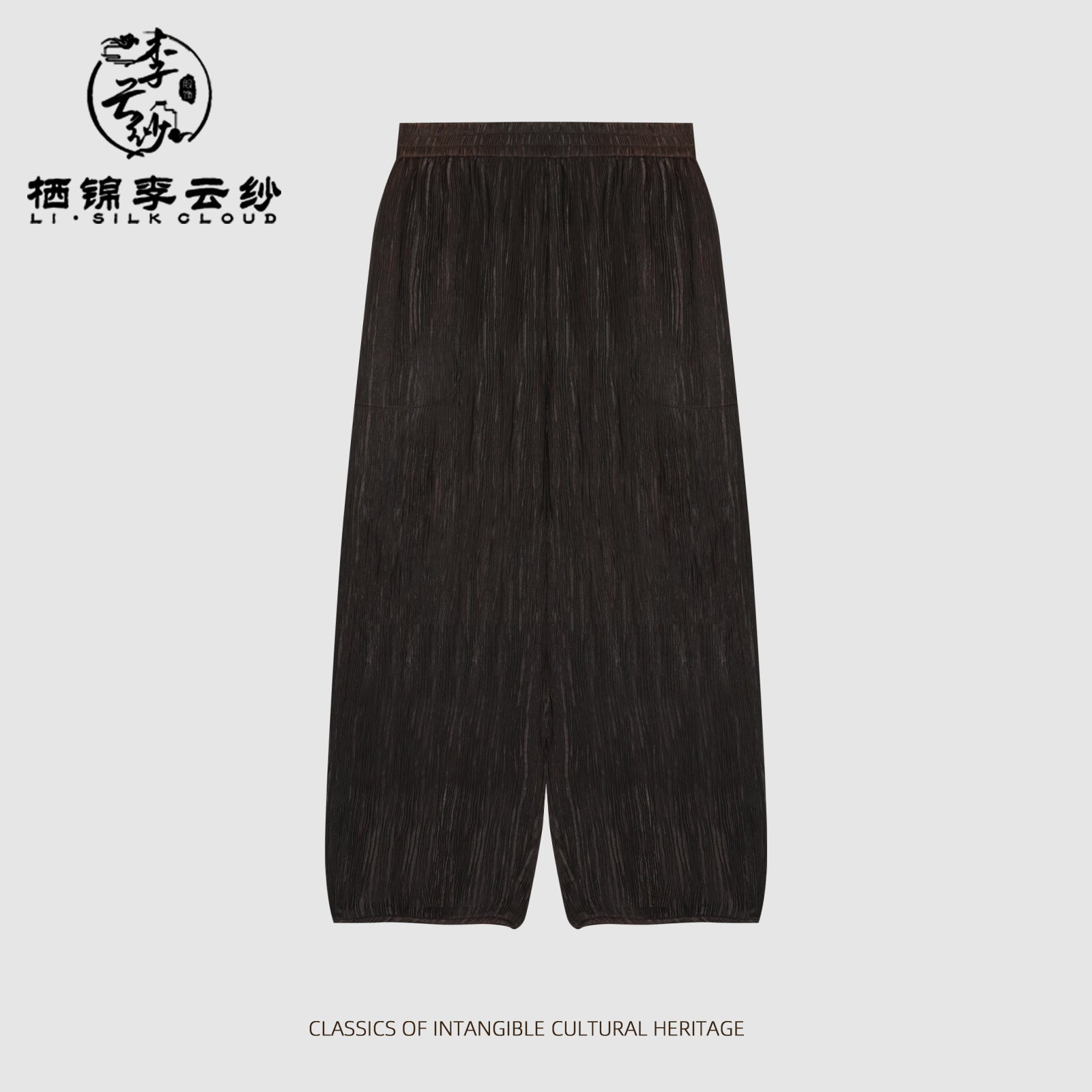 Xiangyunsha embroidered trousers · Soft misty feel  Southeast Asian resort style Guangdong Black Pearl Gambiered Guangdong Gauze xiangyunsha