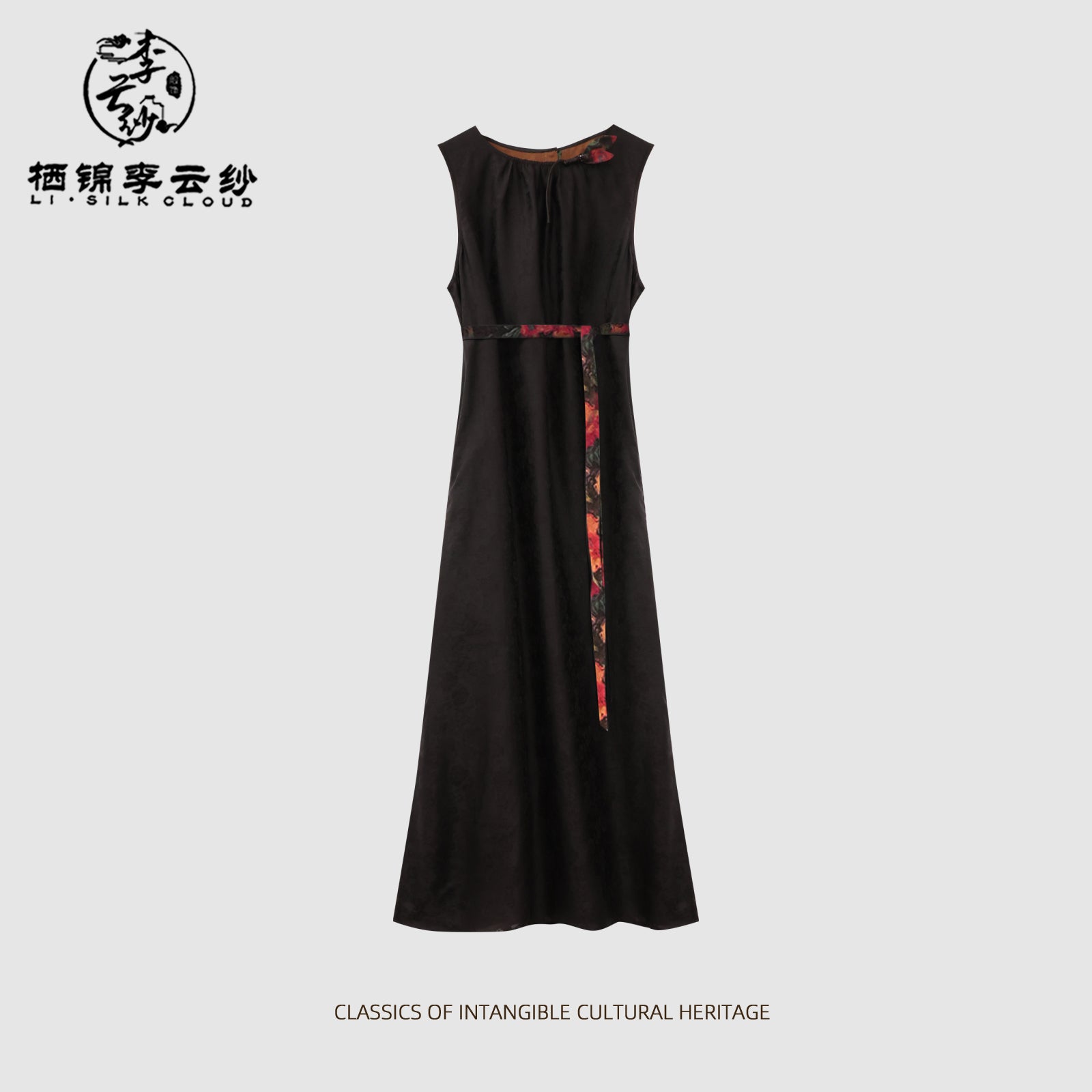Camisole Dress - Mulberry Silk Fabric, Sleeveless Silhouette, Guangdong Black Pearl Gambiered Guangdong Gauze xiangyunsha