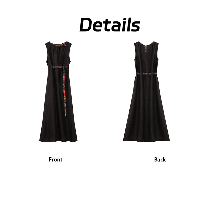 Camisole Dress - Mulberry Silk Fabric, Sleeveless Silhouette, Guangdong Black Pearl Gambiered Guangdong Gauze xiangyunsha