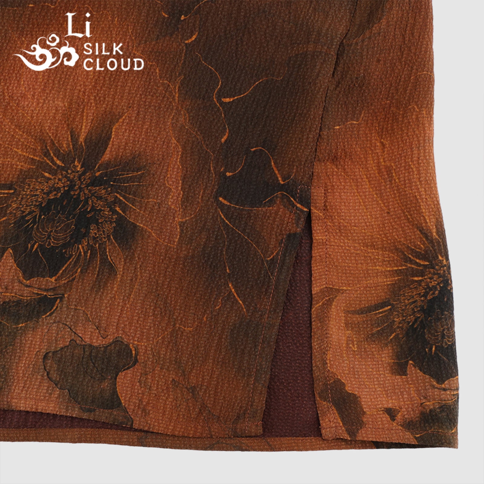 New Chinese-style Xiangyunsha top  Cloud Feeling Skin Friendly Fabric Guangdong Black Pearl Gambiered Guangdong Gauze xiangyunsha