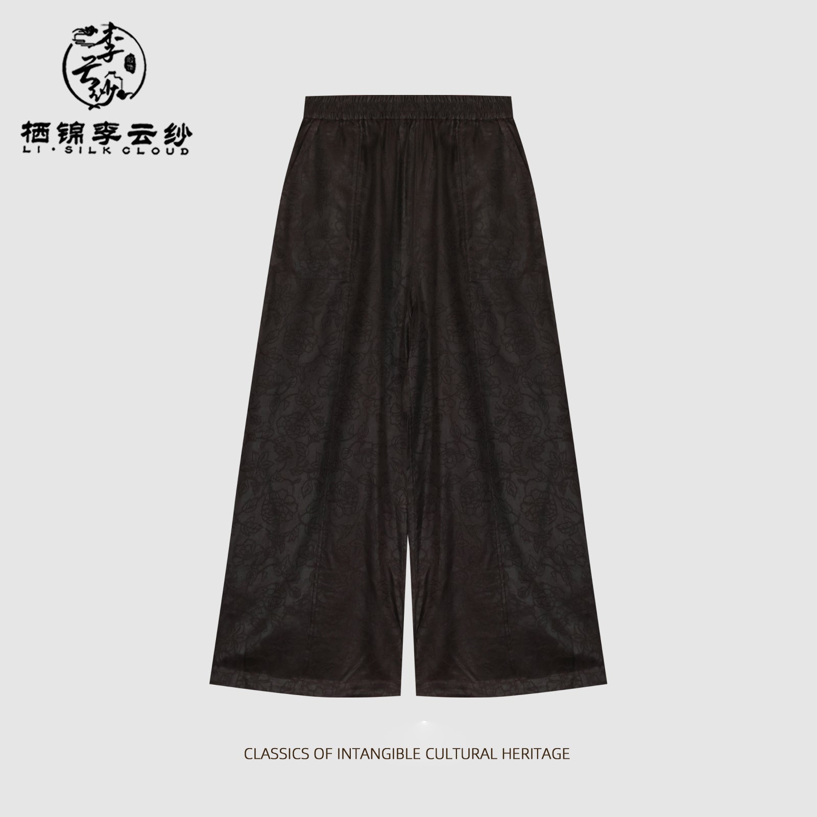Pants - Soft Skin-Friendly Fabric, Elegant Oriental Trousers Guangdong Black Pearl Gambiered Guangdong Gauze xiangyunsha