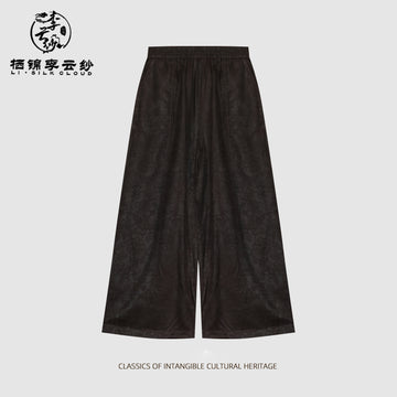 Pants - Soft Skin-Friendly Fabric, Elegant Oriental Trousers Guangdong Black Pearl Gambiered Guangdong Gauze xiangyunsha