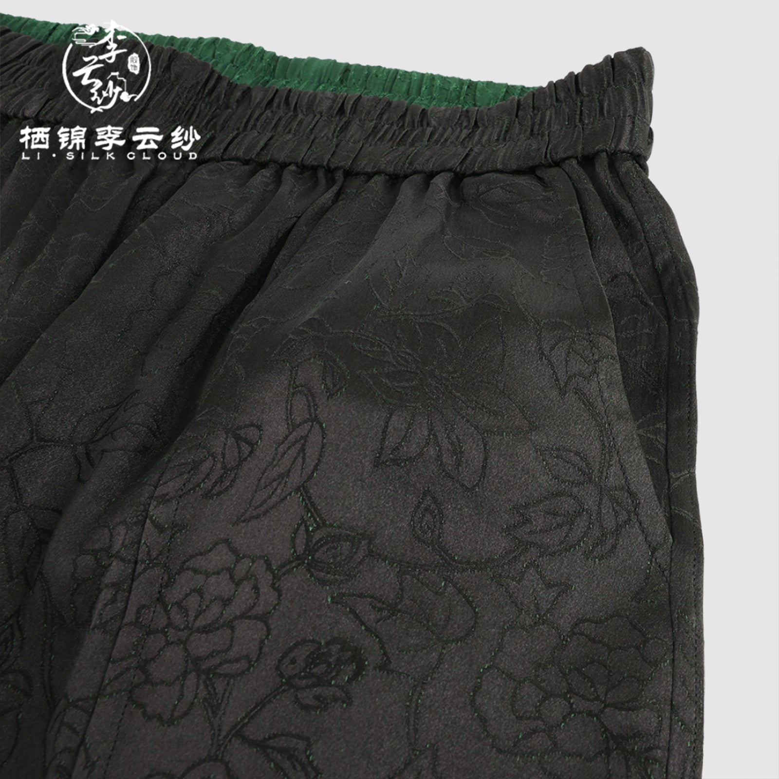 Pants - Soft Skin-Friendly Fabric, Elegant Oriental Trousers Guangdong Black Pearl Gambiered Guangdong Gauze xiangyunsha