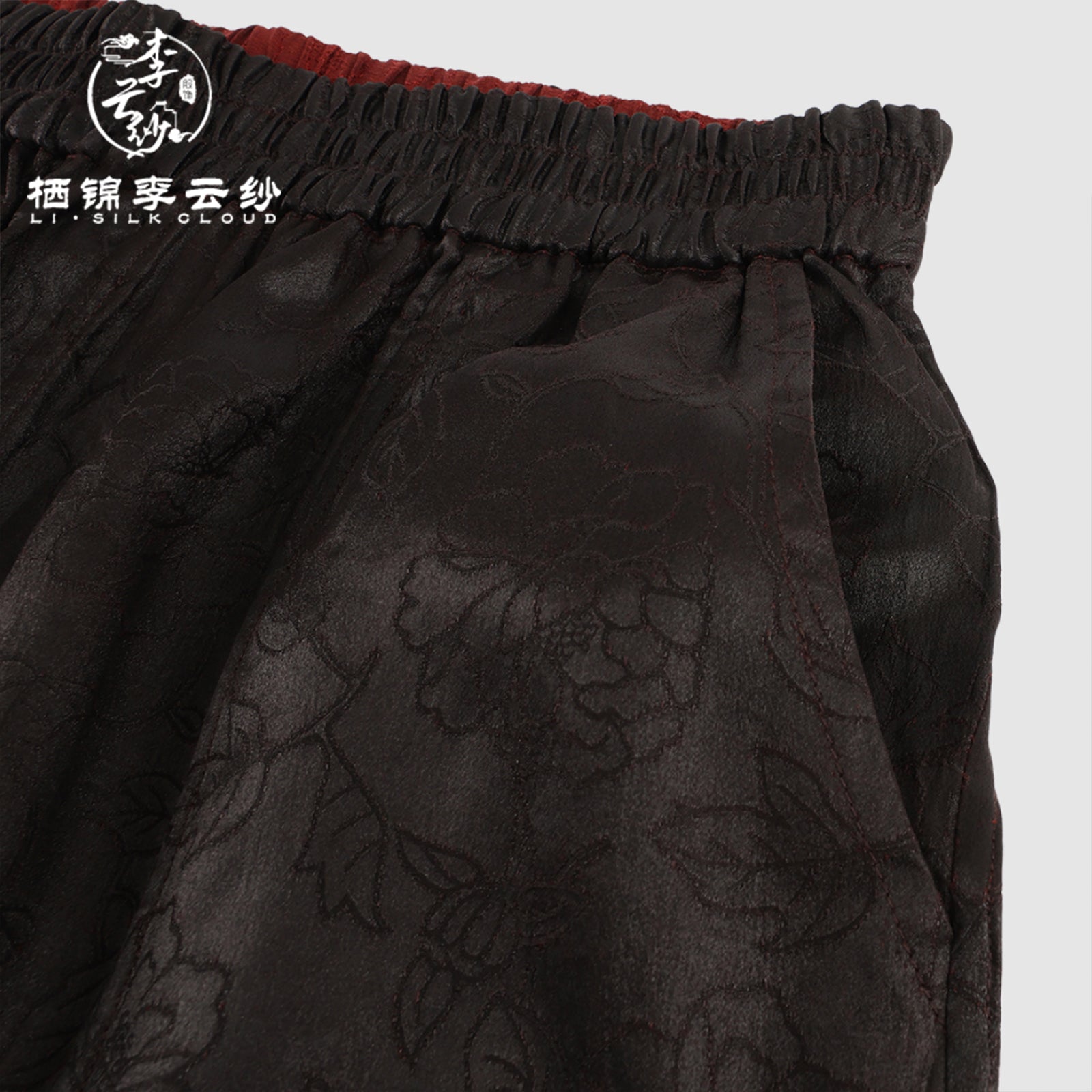 Pants - Soft Skin-Friendly Fabric, Elegant Oriental Trousers Guangdong Black Pearl Gambiered Guangdong Gauze xiangyunsha