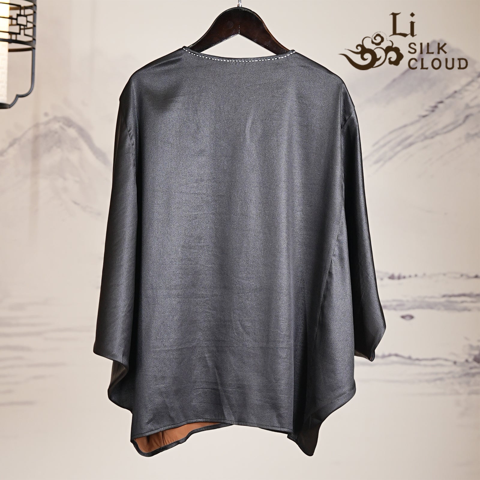 Lazy Style Casual Top |Three-dimensional cut for a slimming effect | Silk fabric for breathability and comfort | Guangdong Black Pearl Gambiered Guangdong Gauze xiangyunsha