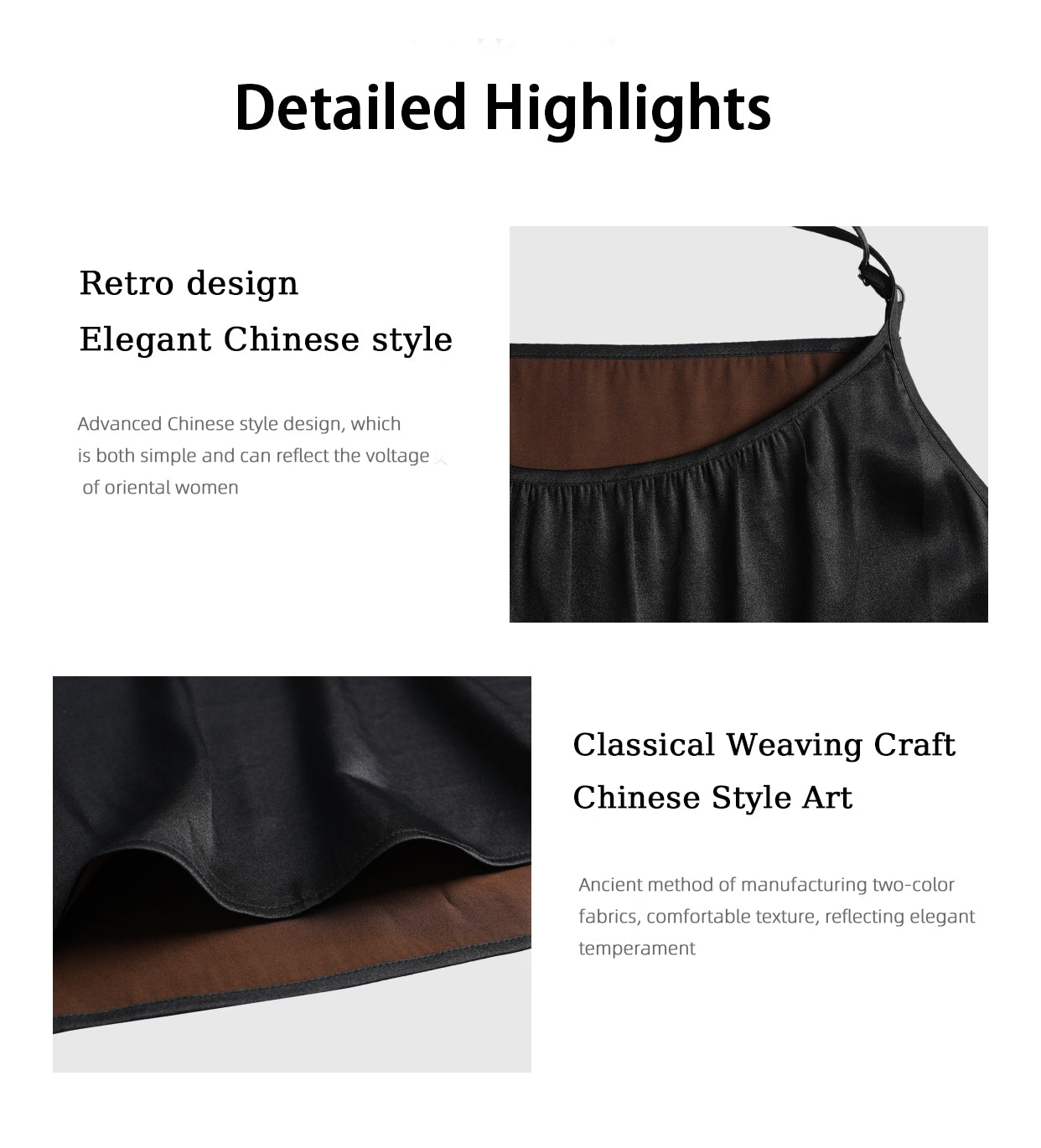 Chinese Style Pure Black Gambiered Silk Maxi Dress LooseFit Slimming Comfort Silky Premium   Guangdong Black Pearl Gambiered Guangdong Gauze xiangyunsha