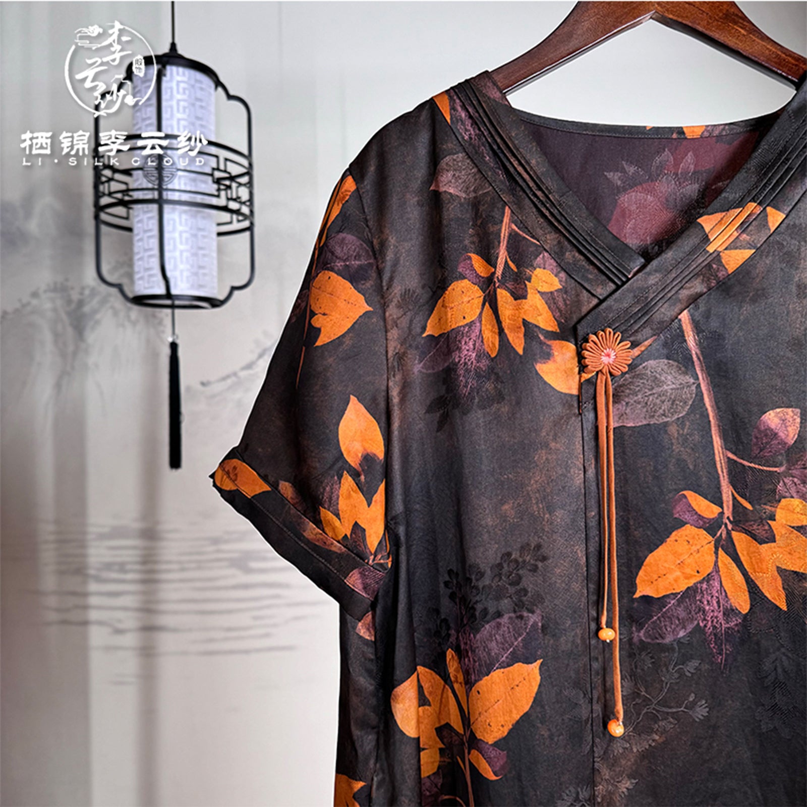 LI SILK CLOUD Dress Short Sleeve Draping Slim-fit Mulberry Silk Professional Shirt Dress