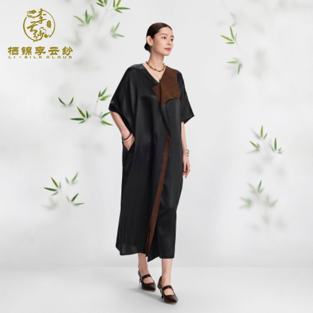 Xiangyunsha Dress · Minimalist Cut · Oriental Aesthetics  Guangdong Black Pearl Gambiered Guangdong Gauze xiangyunsha