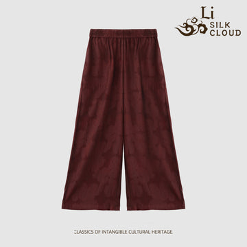 Trousers - Traditional Chinese Fabric， Lightweight Breathable LI SILK CLOUD 100% Mulberry Silk Xiangyunsha