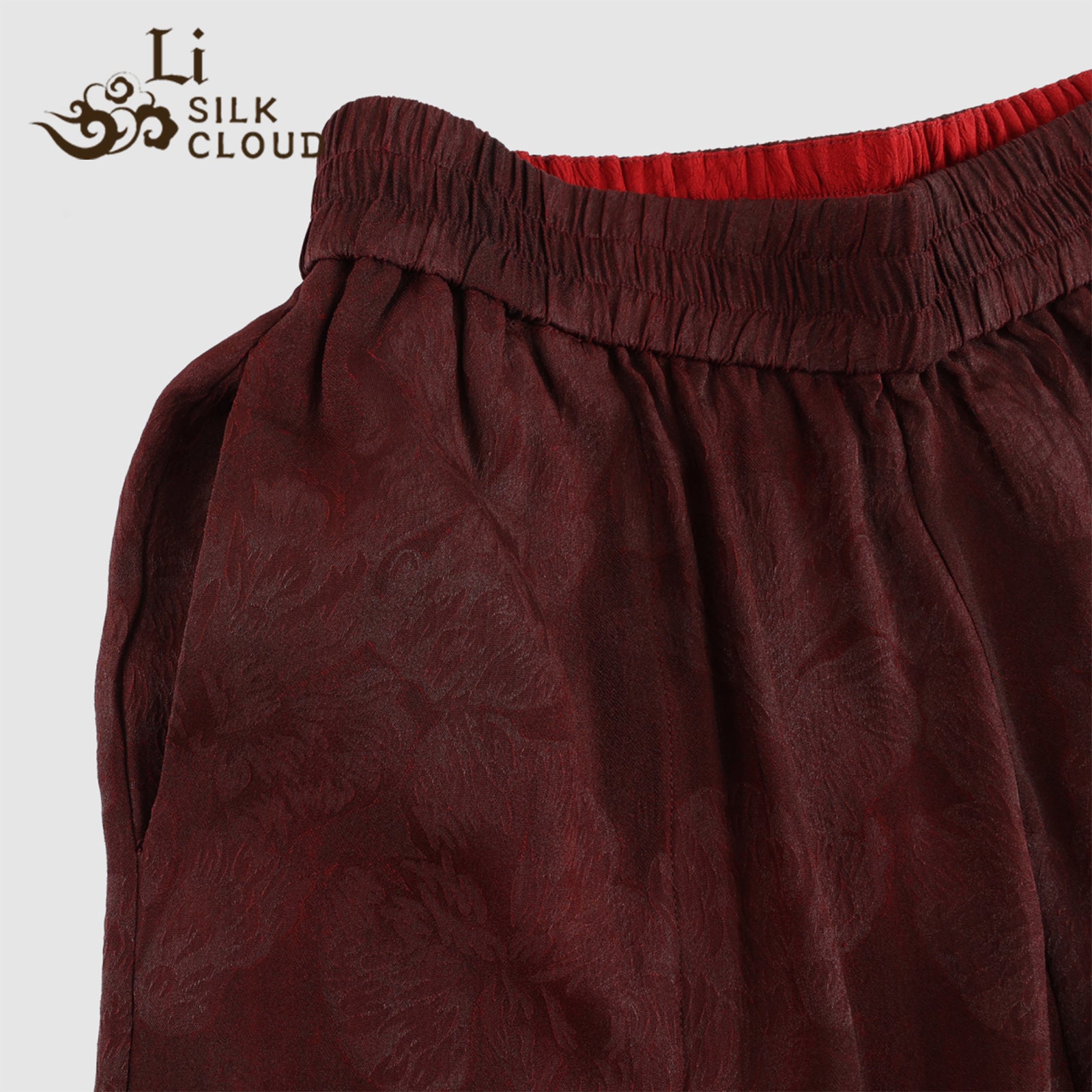 Trousers - Traditional Chinese Fabric， Lightweight Breathable LI SILK CLOUD 100% Mulberry Silk Xiangyunsha