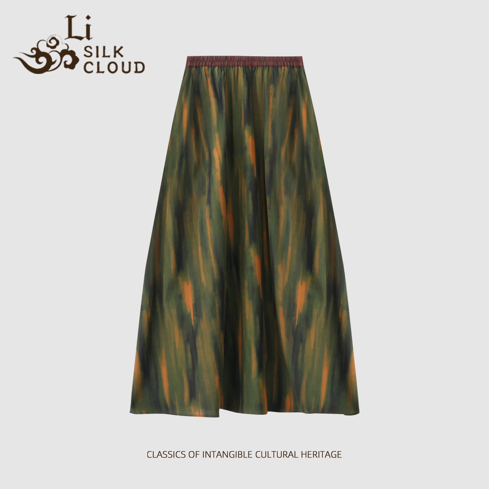 Pastoral Poetic skirt .Sunset Gradient . Collectible-grade Xiangyunsha Guangdong Black Pearl Gambiered Guangdong Gauze xiangyunsha