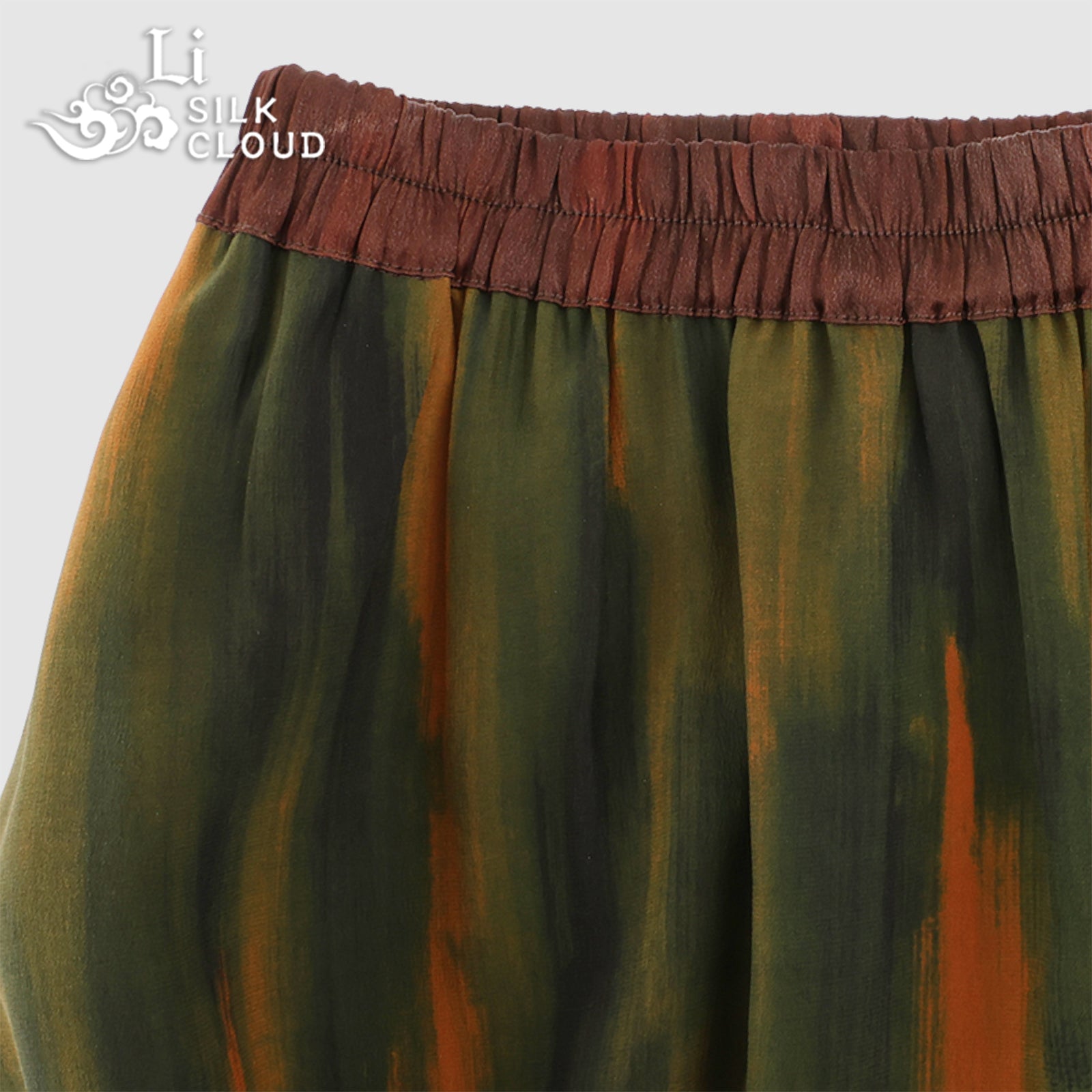 Pastoral Poetic skirt .Sunset Gradient . Collectible-grade Xiangyunsha Guangdong Black Pearl Gambiered Guangdong Gauze xiangyunsha