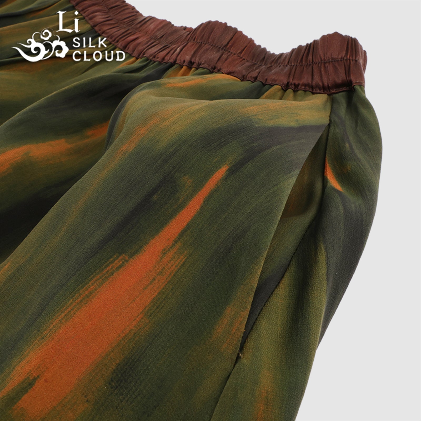 Pastoral Poetic skirt .Sunset Gradient . Collectible-grade Xiangyunsha Guangdong Black Pearl Gambiered Guangdong Gauze xiangyunsha
