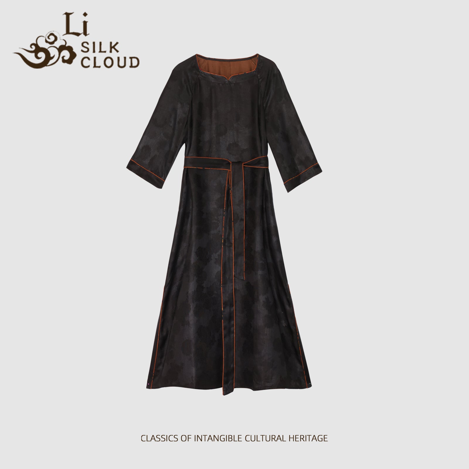 Xiangyunsha Retro Dress · Cool fabric · Oriental elegance   Guangdong Black Pearl Gambiered Guangdong Gauzexiangyunsha