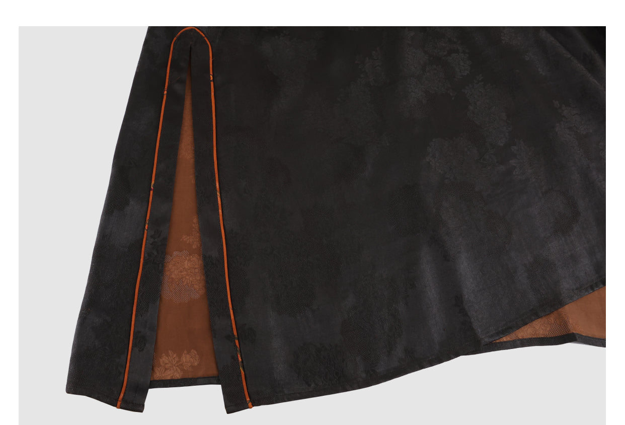 Xiangyunsha Retro Dress · Cool fabric · Oriental elegance   Guangdong Black Pearl Gambiered Guangdong Gauzexiangyunsha