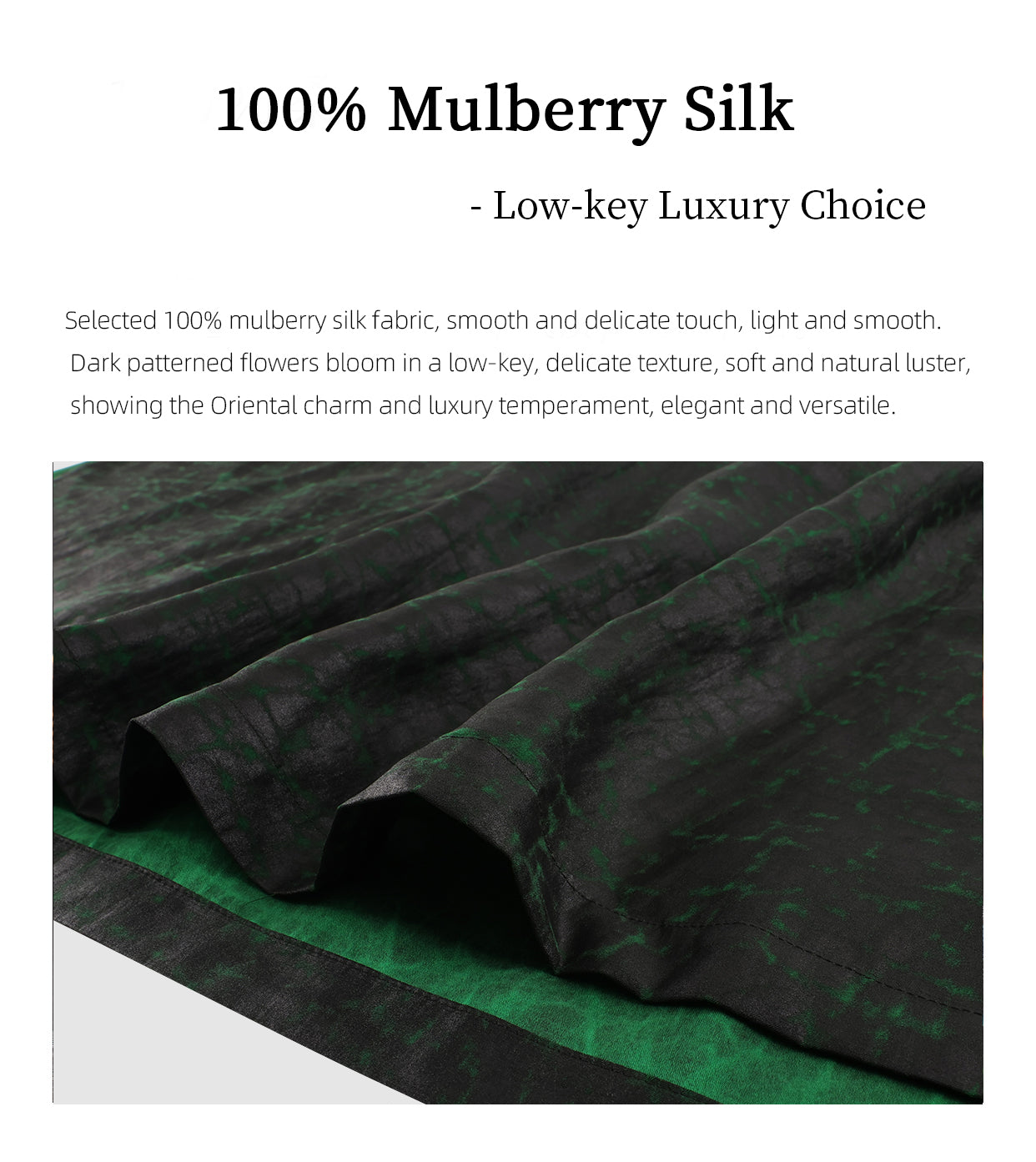Xiangyunsha Chinese Sophisticated SlLK dress l Jade-GreenTextured Stripe | Chic Slimming V-Neck | Elegant Drape &Comfort Guangdong Black Pearl Gambiered GuangdongGauze xiangyunsha