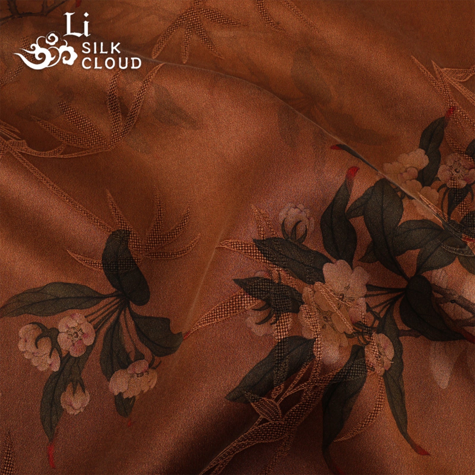 Flower and bird embroidered Xiangyunsha long skirt . Cool and breathable Commuting and vacationing   GuangdongBlack Pearl Gambiered Guangdong Gauze xiangyunsha