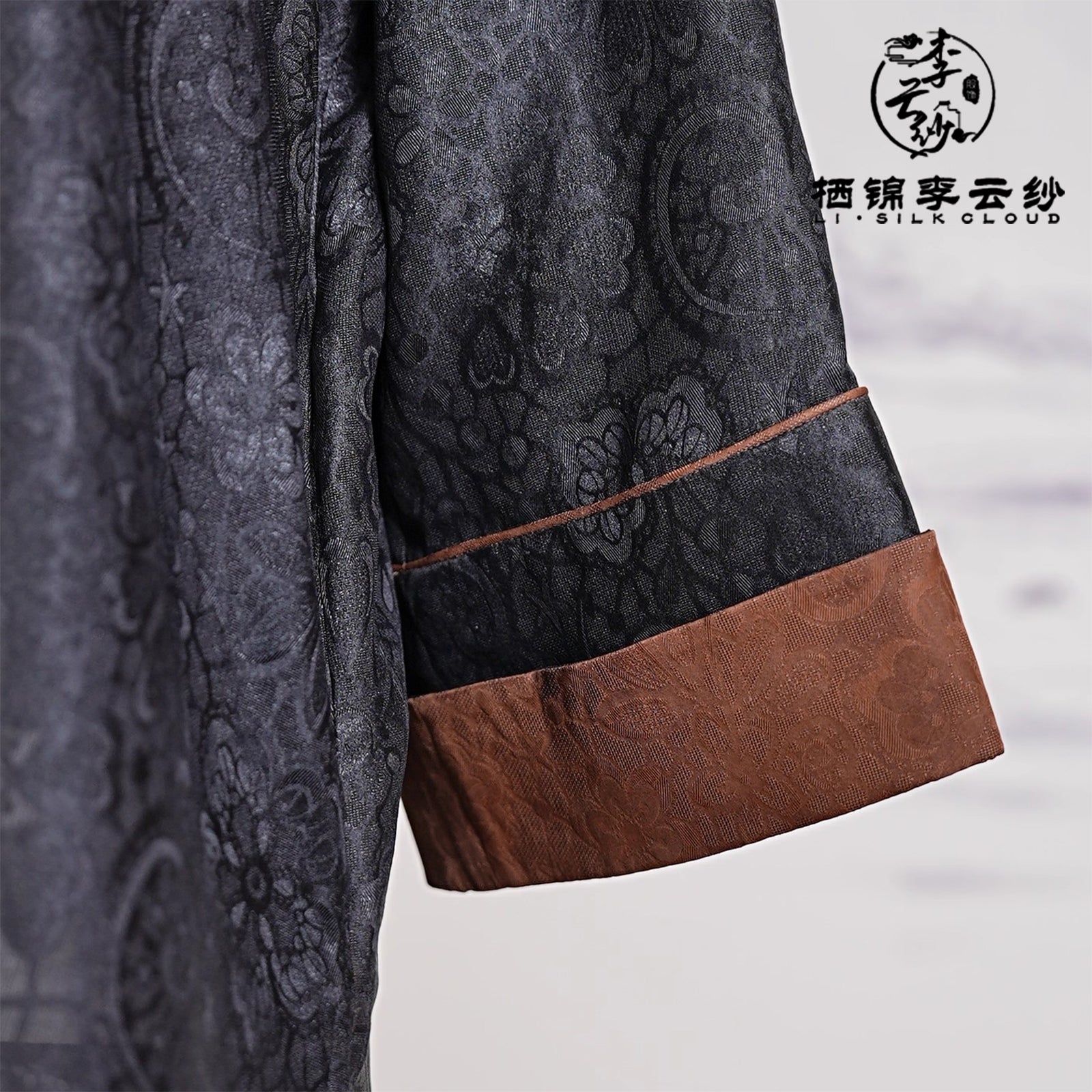 New Chinese-style Xiangyunsha jacket simple and exquisite  Guangdong Black Pearl Gambiered Guangdong Gauze xiangyunsha