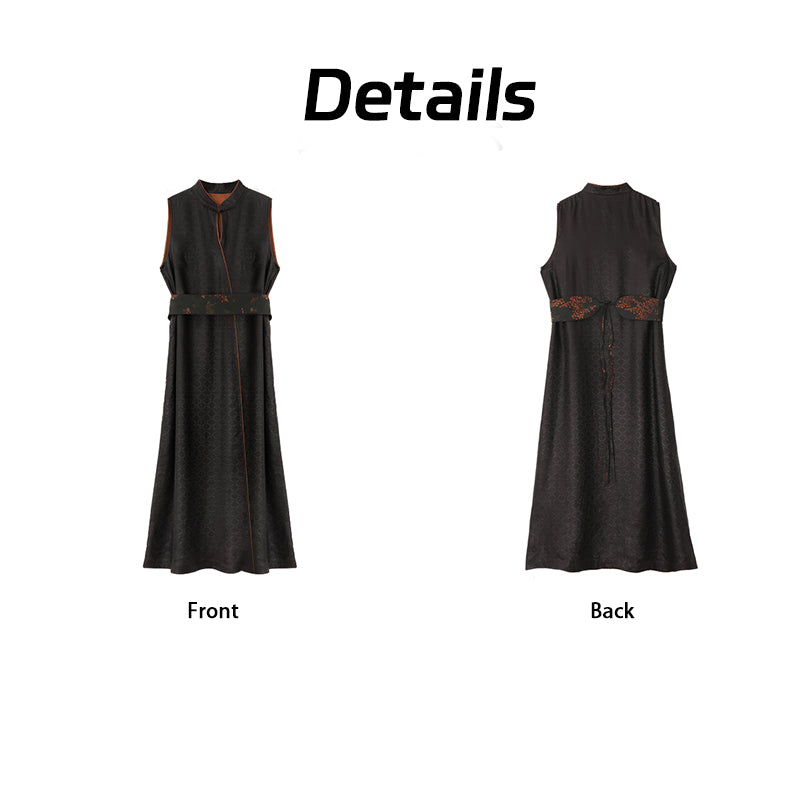 Xiangyunsha Chinese dress WIDE BELT = INSTANT SLIMGuangdong Black Pearl Gambiered Guangdong Gauzexiangyunsha