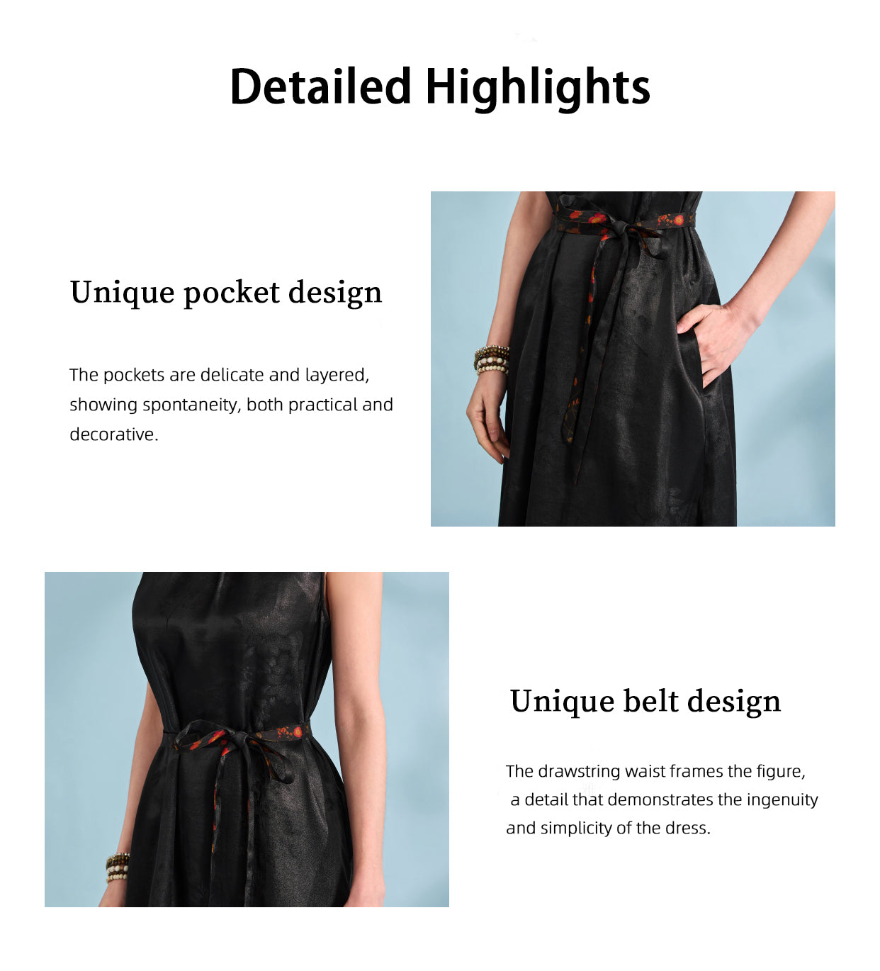 Xiangyunsha Chinese Gambiered Silk Dress | DetachableSash =-5cm Waist |3 Styles: Gala-Resort-OfficeGuangdong Black Pearl Gambiered Guangdong Gauzexiangyunsha