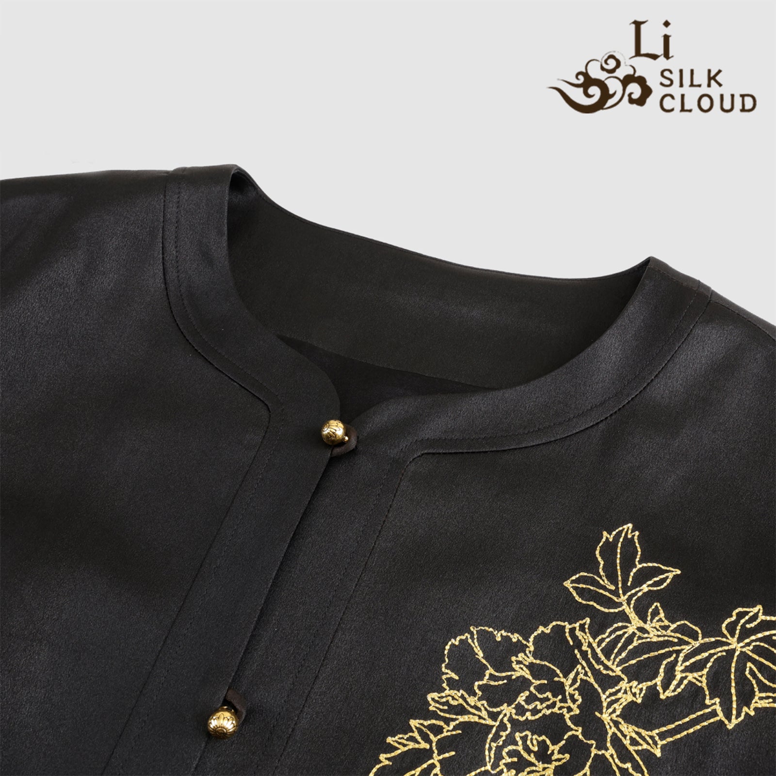 Guangdong Black Pearl Gambiered Guangdong Gauze xiangyunsha Top, Neat Cutting, Easy-Care, Fits Autumn Temperature Swings, Dual-Use for Leisure & Work