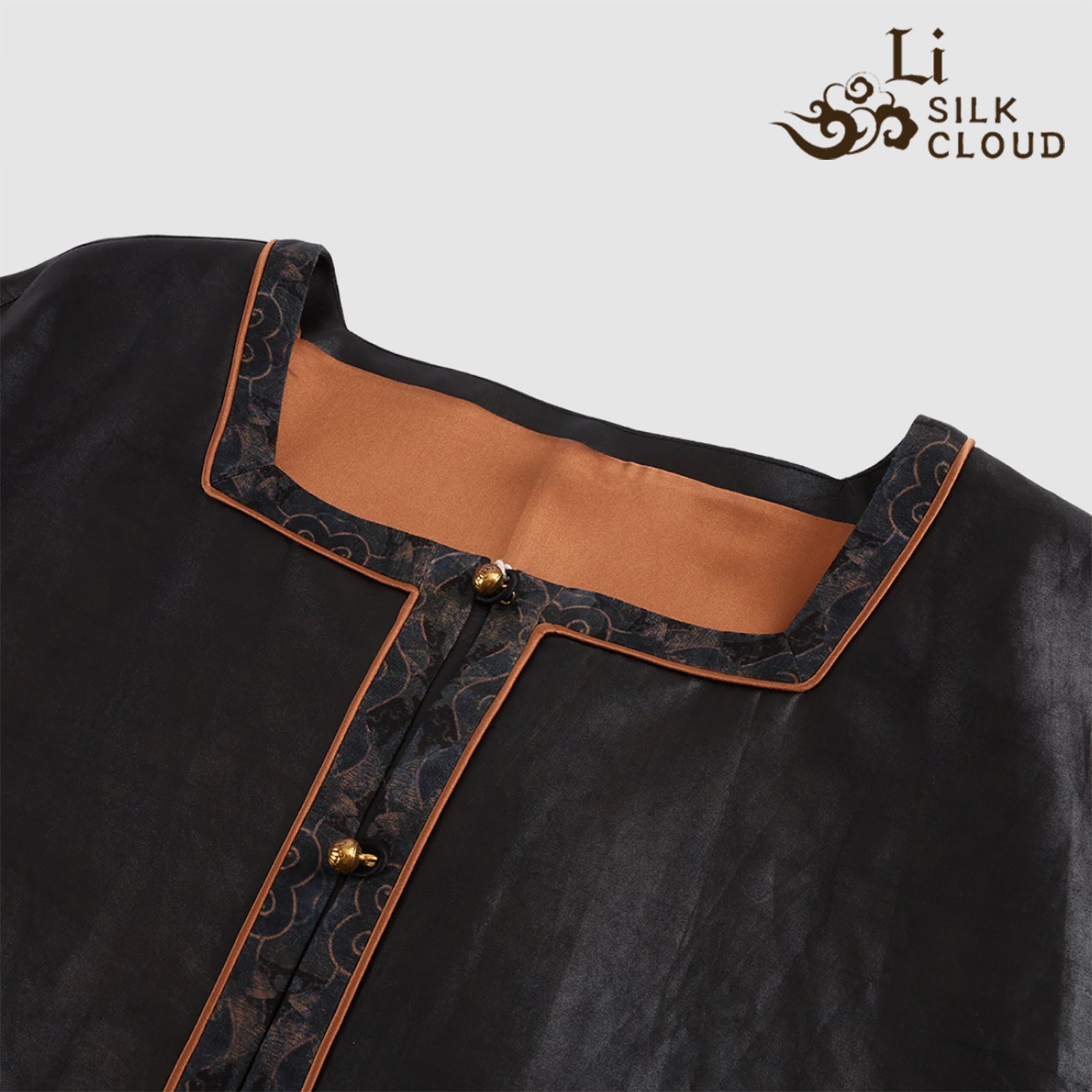 Guangdong Black Pearl Gambiered Guangdong Gauze xiangyunsha  Top, Natural Tuberose Dye, Ancient Sun-Drying Craft, Windproof & Breathable, Fits Day-Night Temperature Swings