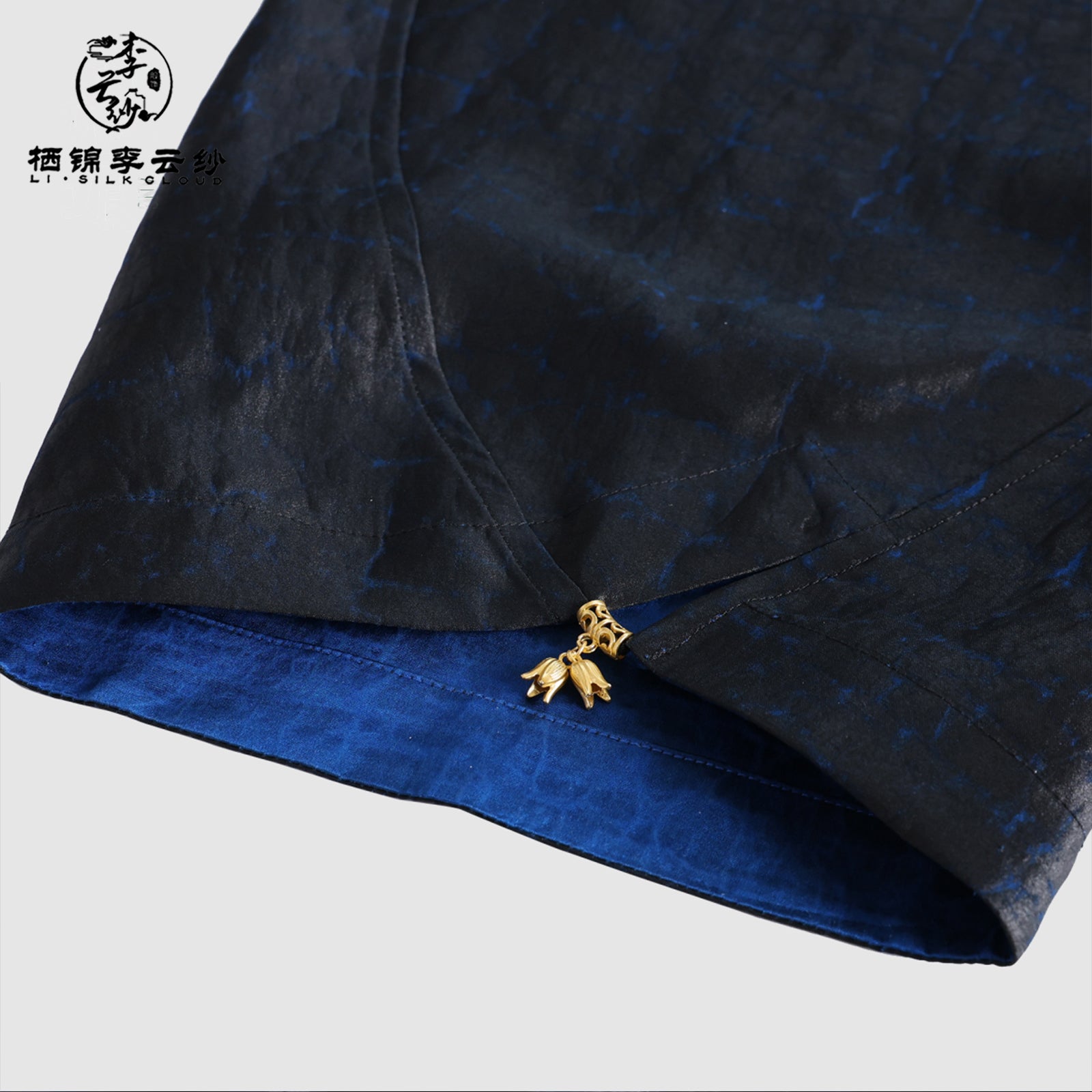 Modest Xiangyunsha Pants Chinese style| Reversible AnkleLength | Eternal Lucky Motif | Breezy in Heat GuangdongBlack Pearl Gambiered Guangdong Gauze xiangyunsha