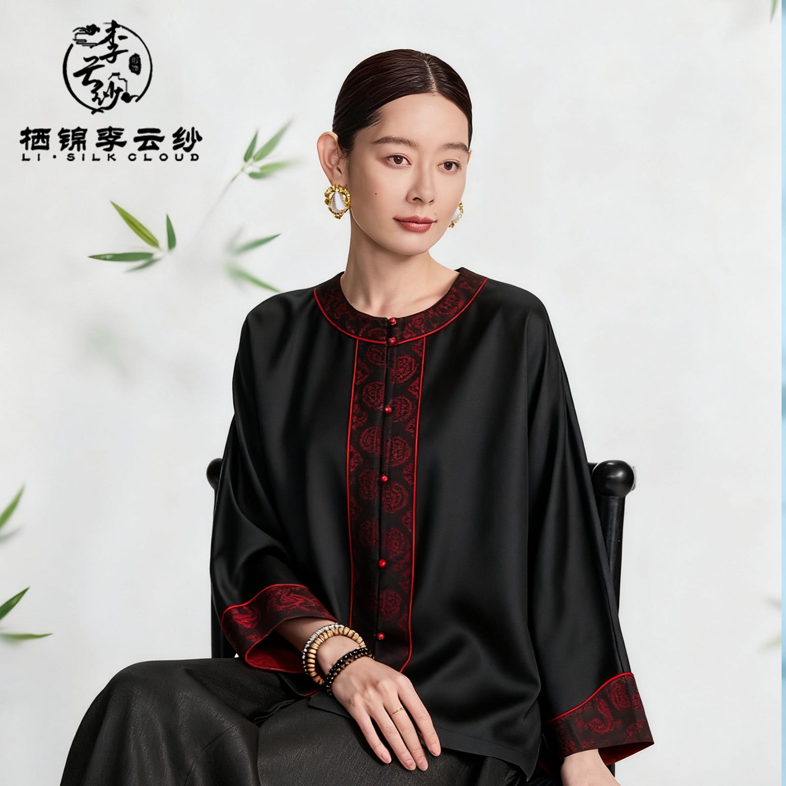 Coat, Plant-Dyed Eco-Fabric, Lightweight & Non-Stuffy, Suitable for Autumn Temperature Swings Guangdong Black Pearl Gambiered Guangdong Gauze xiangyunsha