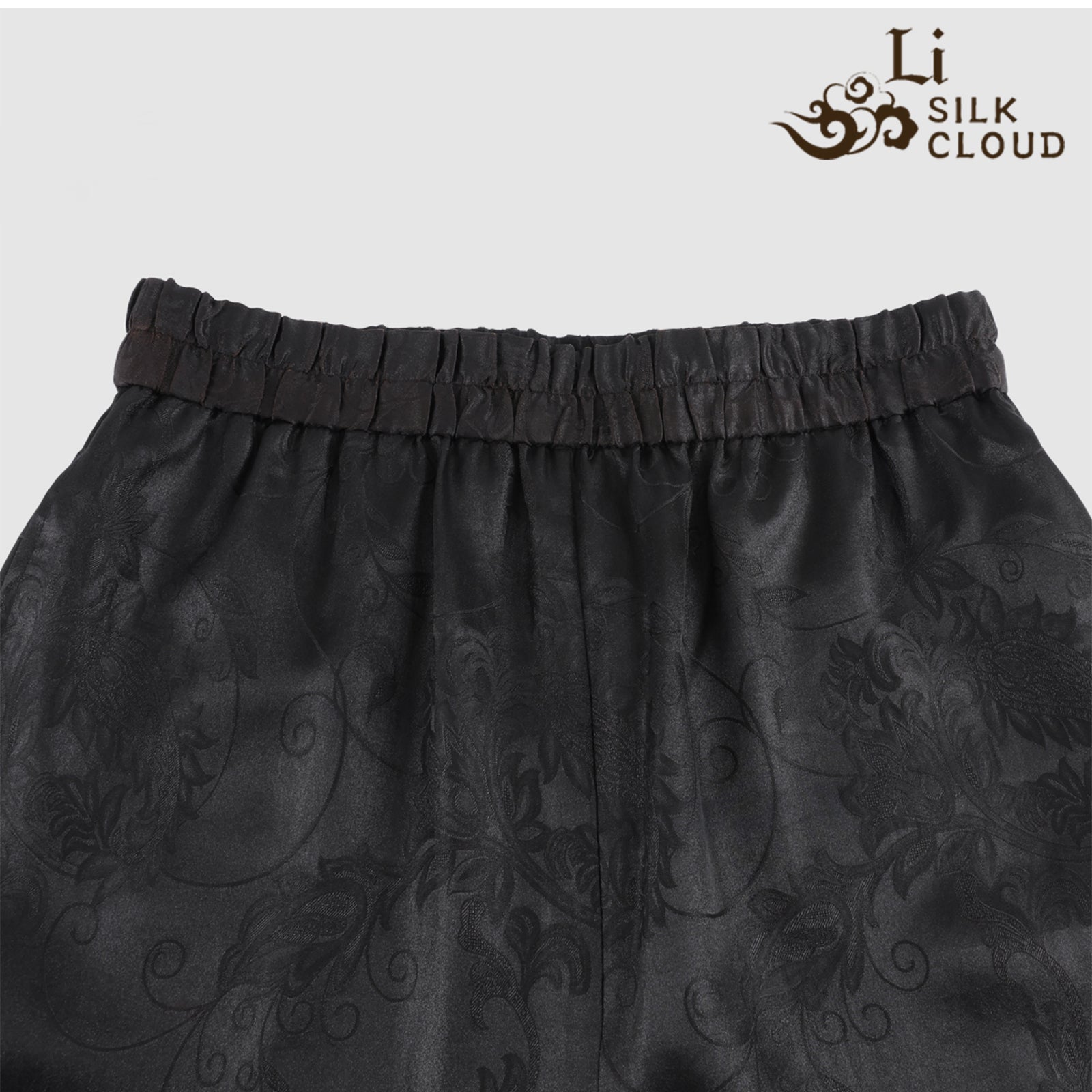 Chinese-style Xiangyunsha retro casual side slit trousers  Guangdong Black Pearl Gambiered Guangdong Gauze xiangyunsha