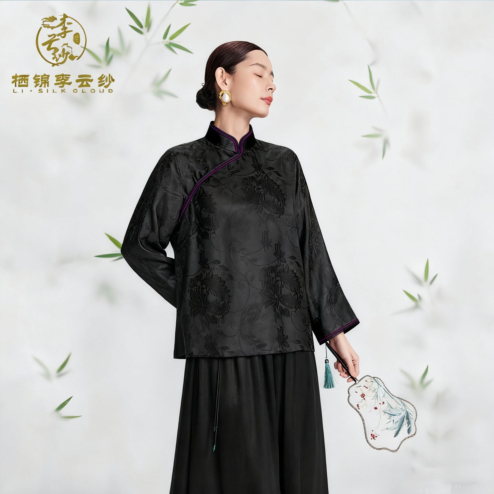 Guangdong Black Pearl Gambiered Guangdong Gauze xiangyunsha Top, Natural Tuberose Dye, Ancient Sun-Drying Craft, Windproof & Breathable, Fits Day-Night Temperature Swings