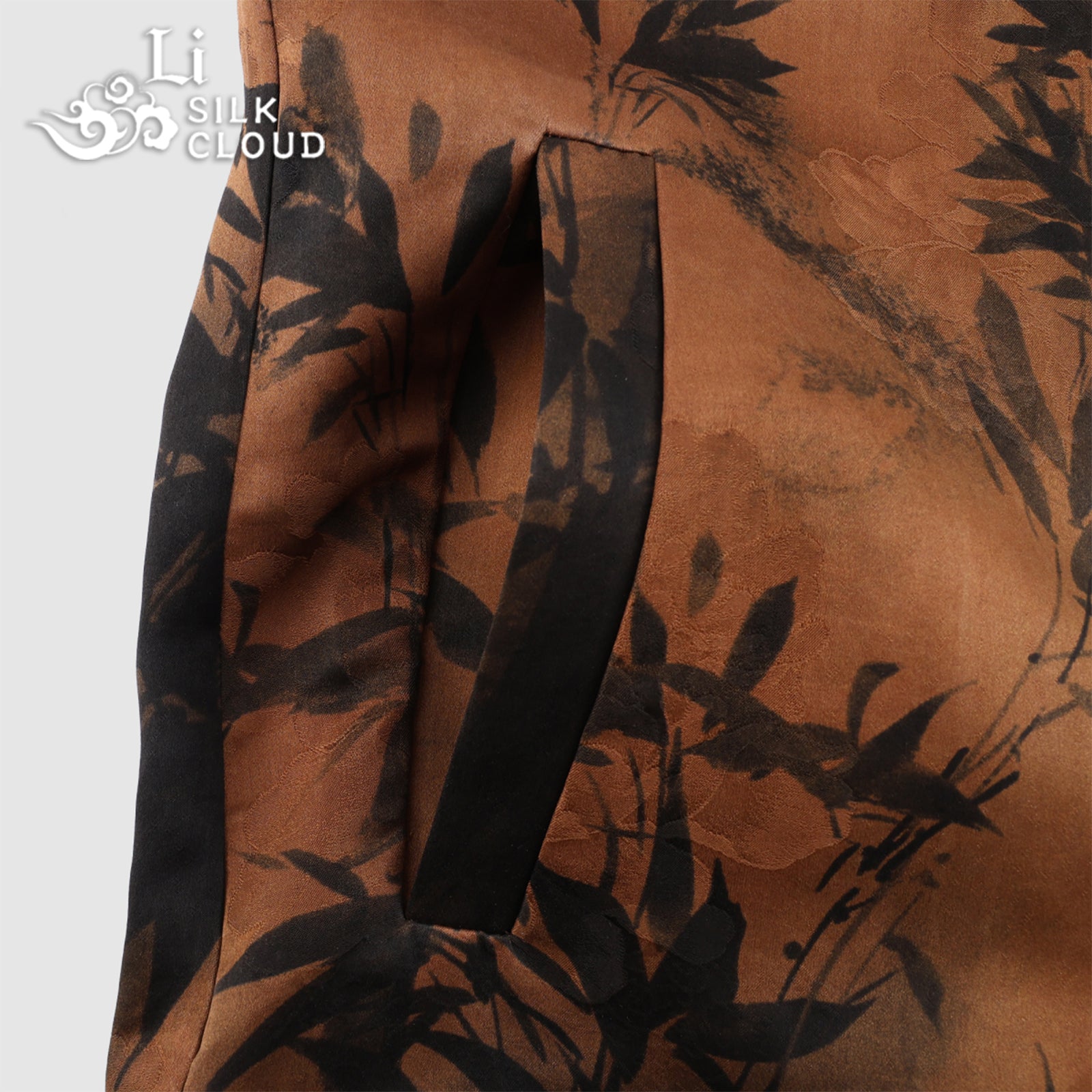 Ink painting hooded jacket UV protection and windproof Suitable for both indoor and outdoor use  Guangdong Black Pearl Gambiered Guangdong Gauze xiangyunsha