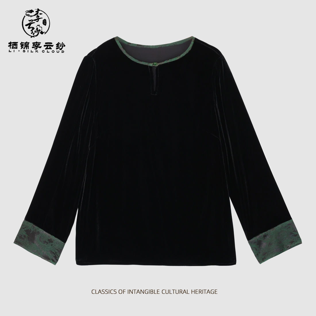 Guangdong Black Pearl Gambiered Guangdong Gauze xiangyunsha  Top, Silk Blend, Windproof & Breathable, Suitable for Early Autumn Outer Wear & Late Autumn Layering