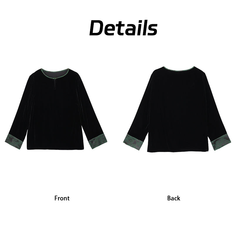 Jade Embroidered Silk Blouse Xiangyunsha Chinese style l Tailored Silhouette | Breathable & Luxurious | SummerElegance Guangdong Black Pearl Gambiered GuangdongGauze xiangyunsha