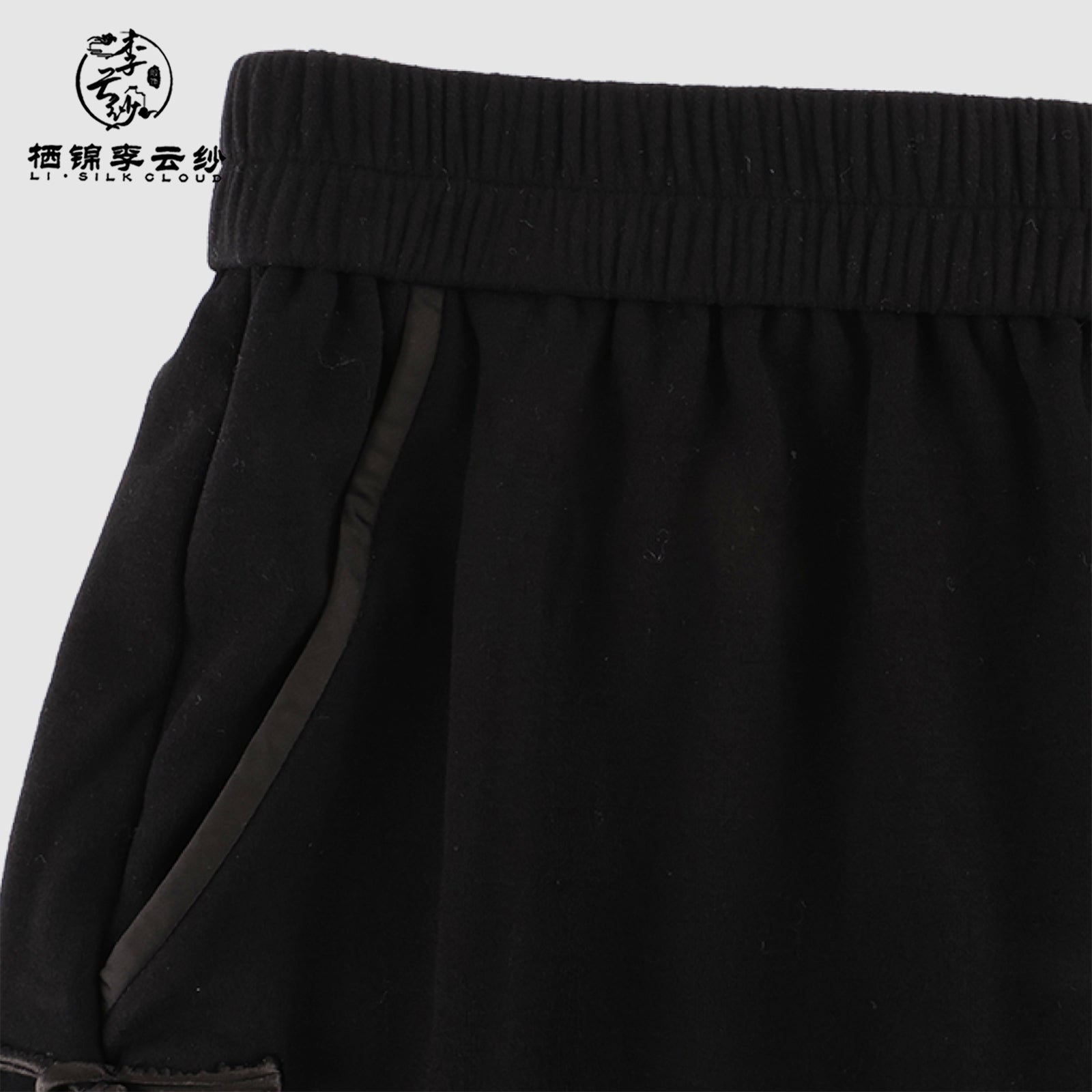 Cashmere Trousers，Soft Warm, Classic Straight Fit, Luxury Winter Guangdong Black Pearl Gambiered Guangdong Gauze xiangyunsha