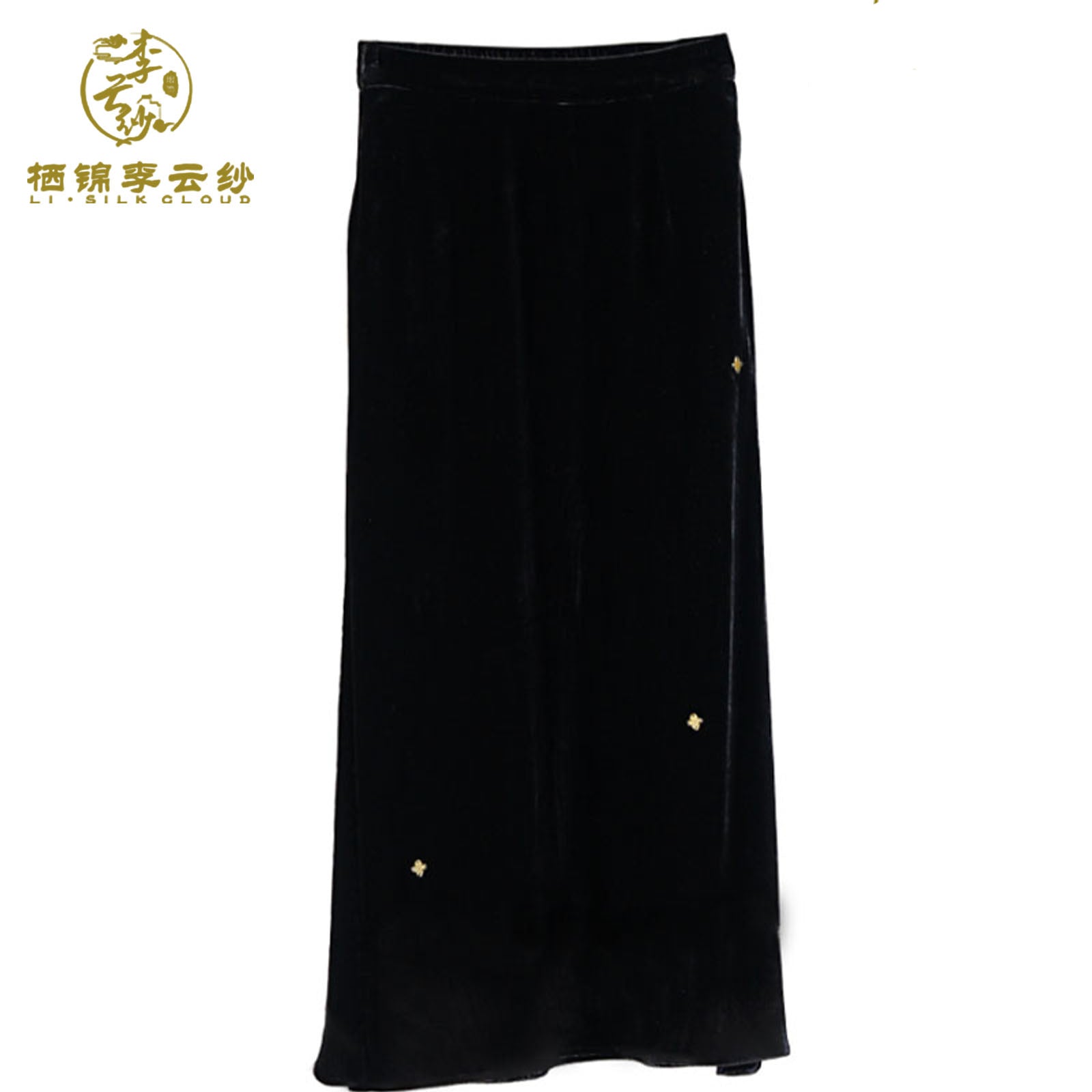 New Chinese-style half skirt | elegant Soft breathable Guangdong Black Pearl Gambiered Guangdong Gauze xiangyunsha