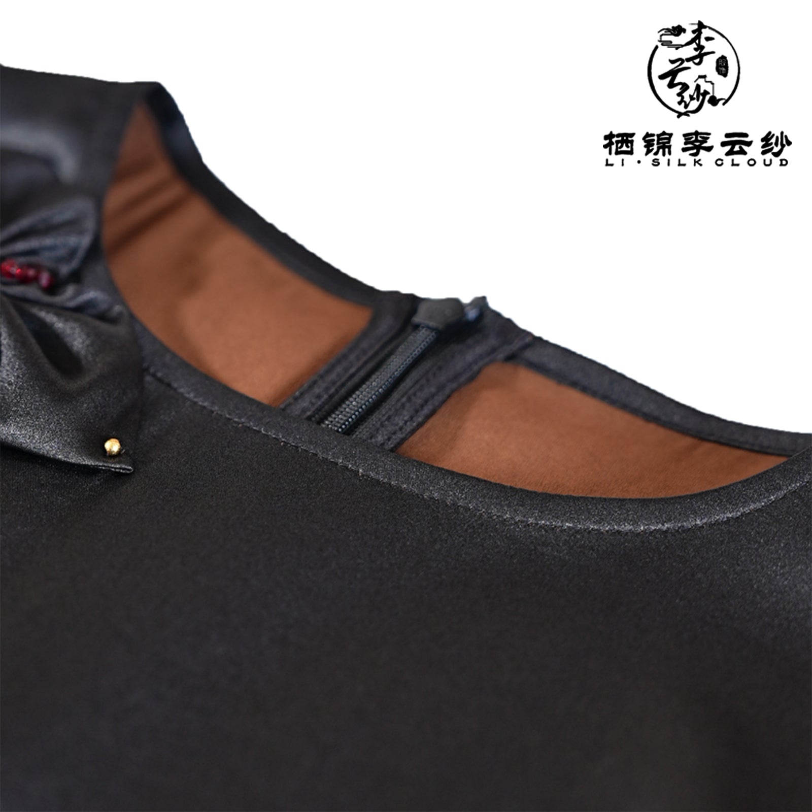 Chinese-style Xiangyunsha dress Removable belt Orientalminimalist design  Guangdong Black Pearl Gambiered Guangdong Gauze xiangyunsha