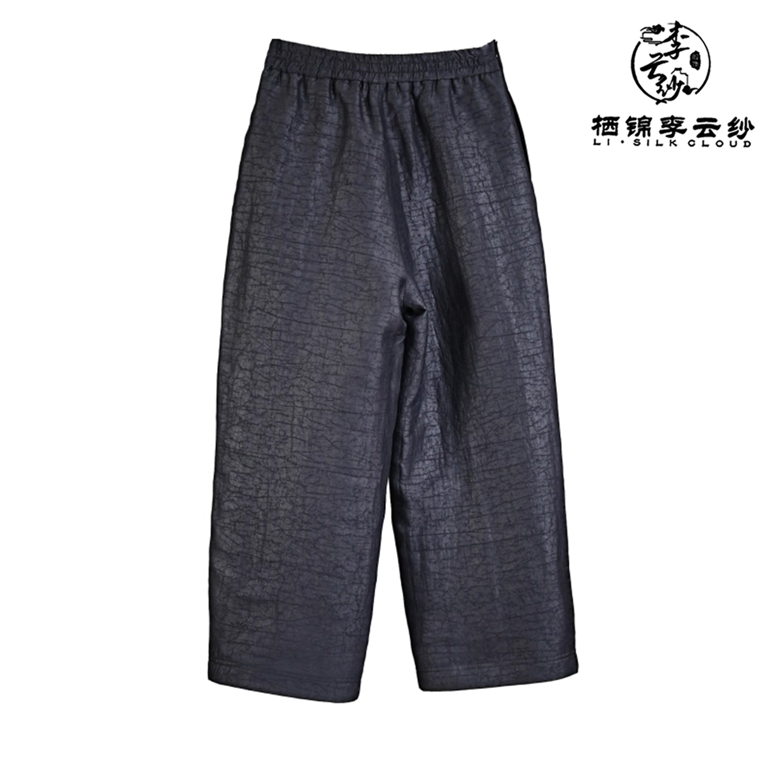 Pants - Skin-Friendly Silk Fabric, Elegant Oriental Long Trousers Guangdong Black Pearl Gambiered Guangdong Gauze xiangyunsha