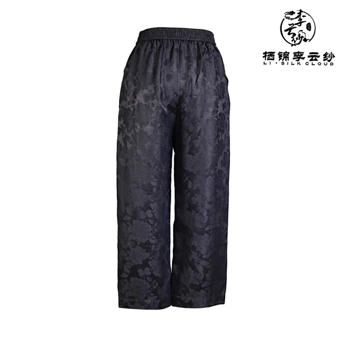 Black classic trousers Xiangyunsha fabric slightly drooping Guangdong Black Pearl Gambiered Guangdong Gauze xiangyunsha