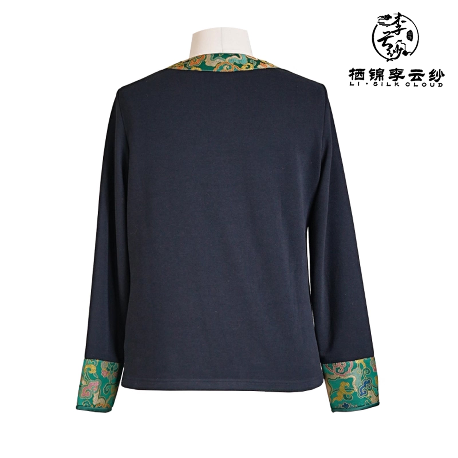 LI SILK CLOUD Top V-neck Draping Slim-fit Mulberry Silk Long Sleeve Office Blouse