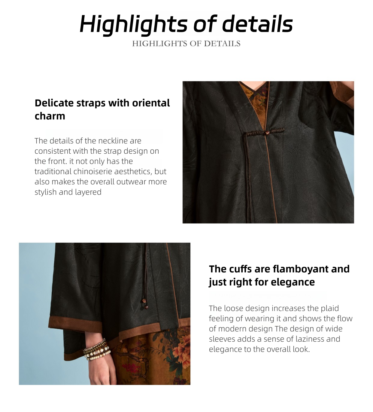 Xiangyunsha Chinese Coat |Traditional Knot Accents |40°Cstill fresh and elegant|Guangdong Black Pearl GambieredGuangdong Gauze xiangyunsha