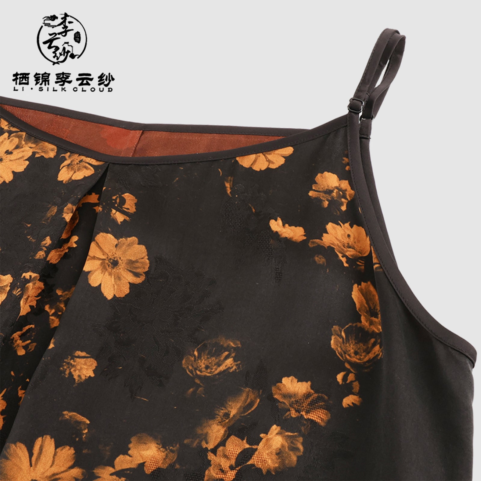 100% Silk Satin Slip Dress Xiangyunsha Chinese stylesmooth Slim Fit|Guangdong Black Pearl GambieredGuangdong Gauze xiangyunsha