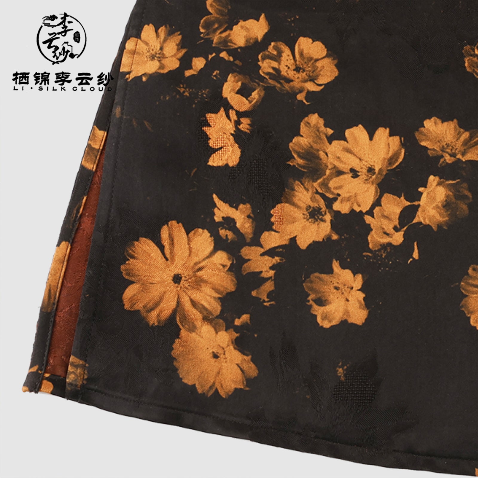 100% Silk Satin Slip Dress Xiangyunsha Chinese stylesmooth Slim Fit|Guangdong Black Pearl GambieredGuangdong Gauze xiangyunsha
