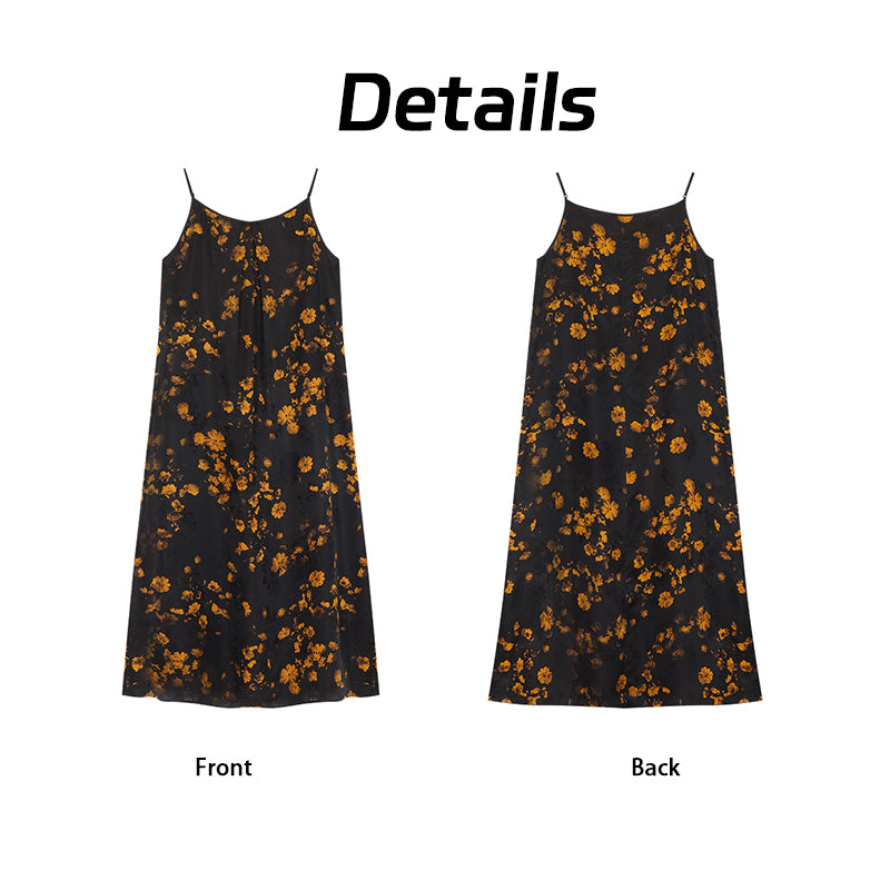 100% Silk Satin Slip Dress Xiangyunsha Chinese stylesmooth Slim Fit|Guangdong Black Pearl GambieredGuangdong Gauze xiangyunsha