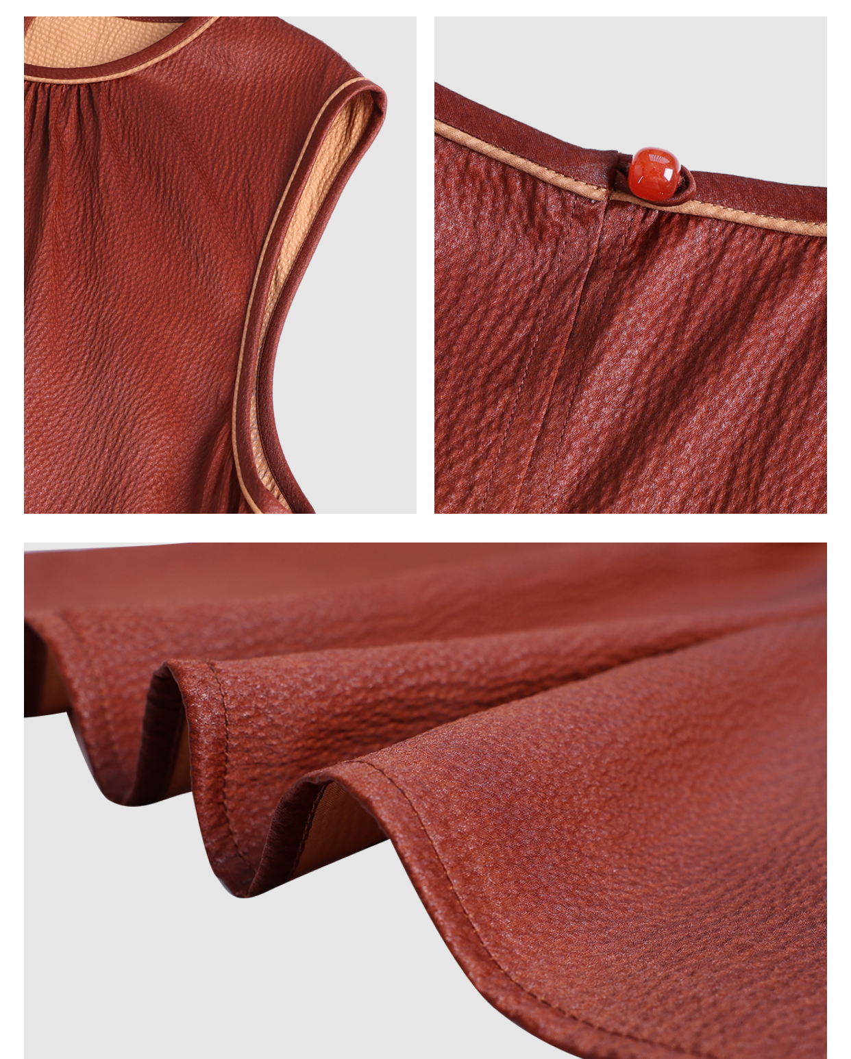 Vest - Skin-Friendly Silk Fabric,Comfortable Daily Vest Guangdong Black Pearl Gambiered Guangdong Gauze xiangyunsha