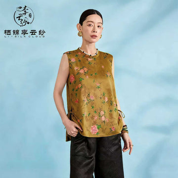 Vest, Ancient Sun-Drying Craft, Smooth & Skin-Friendly, Dual-Use for Work & Leisure, Easy to Guangdong Black Pearl Gambiered Guangdong Gauze xiangyunshaMatch