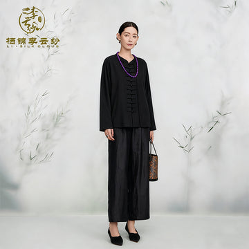 Coat, Soft & Skin-Friendly, Warm Without Bulk, Top Choice for Early Autumn Commute Guangdong Black Pearl Gambiered Guangdong Gauze xiangyunsha