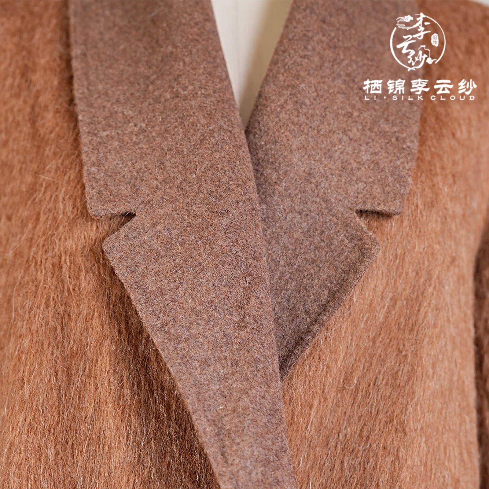 Coat, Wool Blend, Wrinkle-Resistant & Durable, Windproof & Slimming for Winter Guangdong Black Pearl Gambiered Guangdong Gauze xiangyunsha