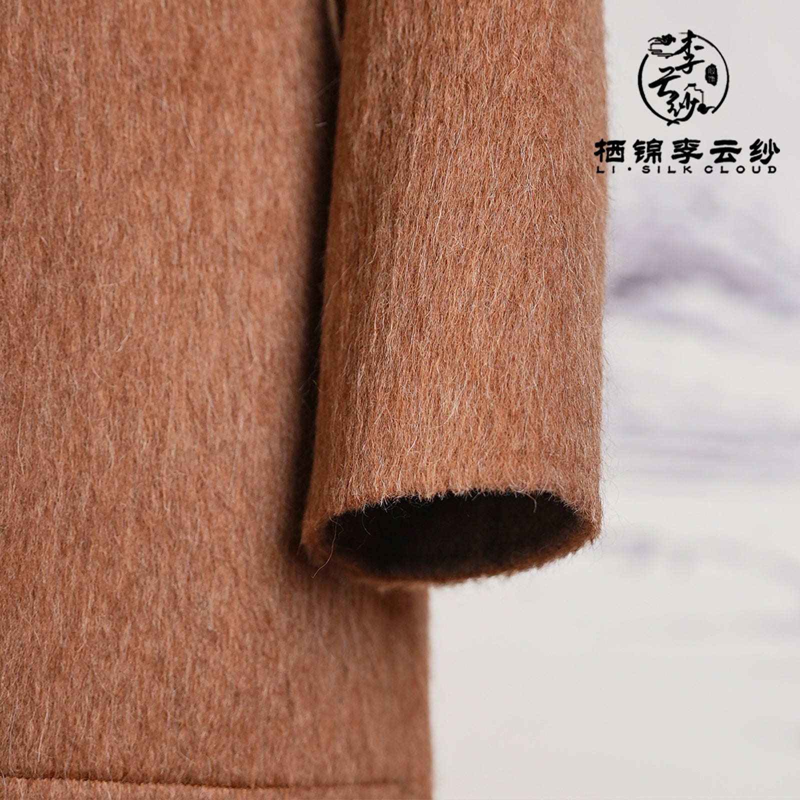 Coat, Wool Blend, Wrinkle-Resistant & Durable, Windproof & Slimming for Winter Guangdong Black Pearl Gambiered Guangdong Gauze xiangyunsha